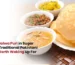 Lush Cafe Mediterranean Halwa Puri in Sugar Land TX traditional Pakistani breakfast featuring puri halwa chana and curry dish