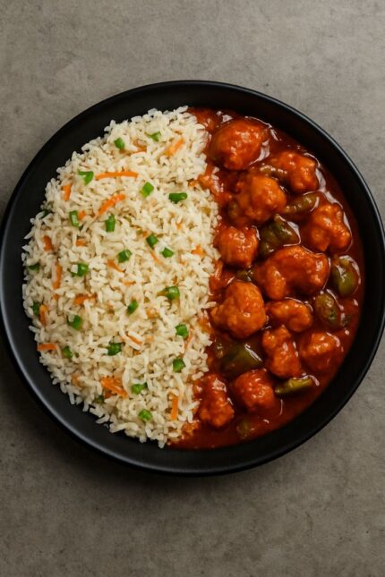 Chicken Manchurian with Fried Rice