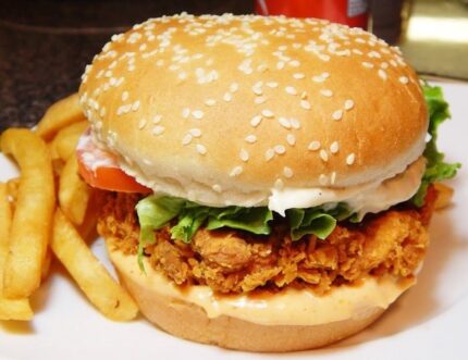 Chicken Zinger Burger With Fries