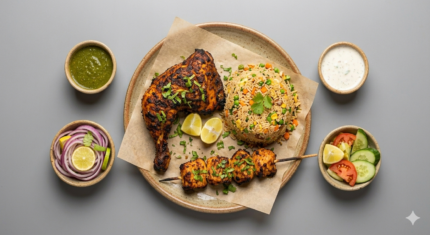 New Lush Tikka Full Leg & 4Pc Boneless CHK W/Fried Rice