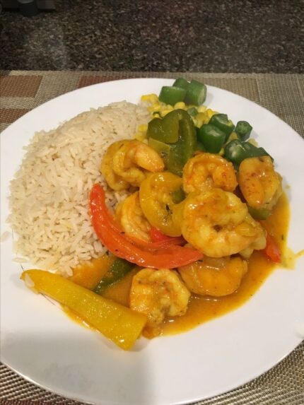 Shrimps Chilli Gravy With Fried Rice