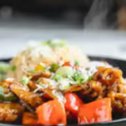 Mangolian chicken with fried rice